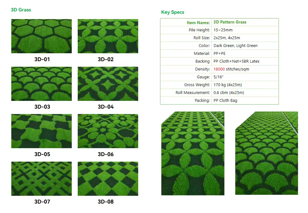 Césped artificial jacquard 3D – donde la artesanía encuentra la
estética, redefiniendo los espacios verdes